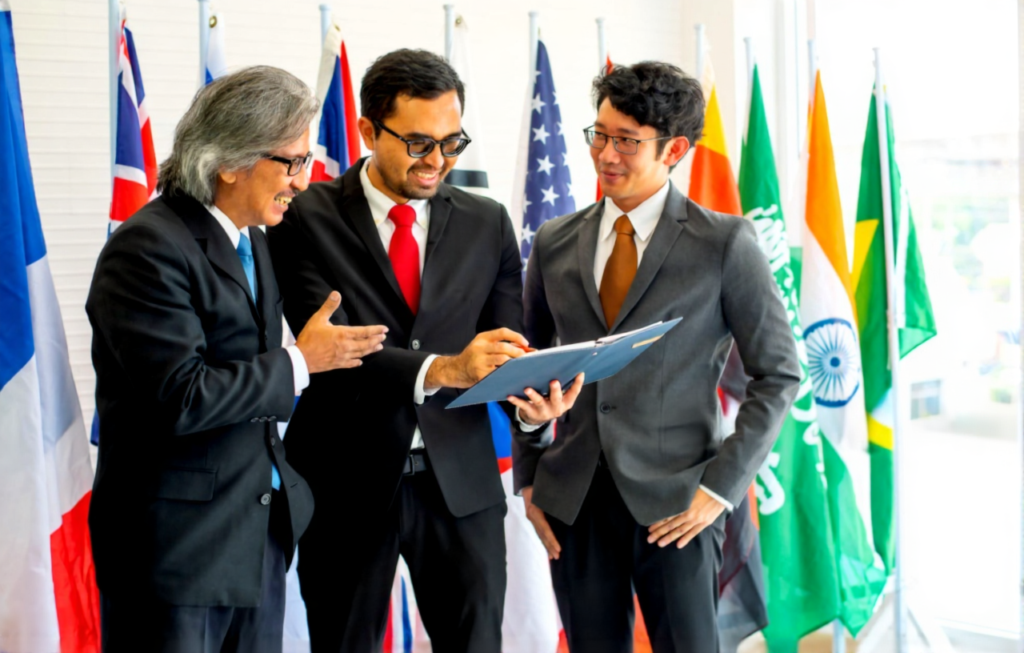 Business meeting with reliable merchant exporter in India and international buyers